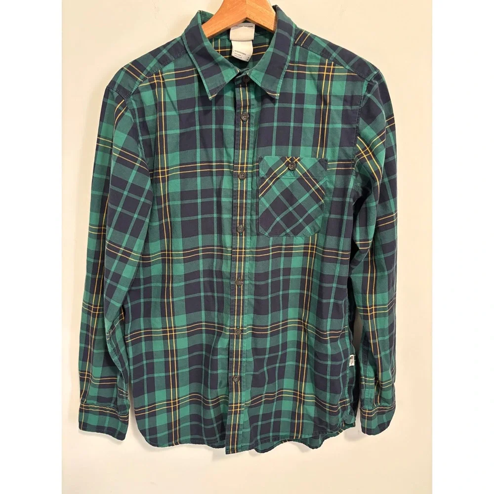 The North Face Mens Green Plaid Long Sleeve Button Down Shirt gorpcore Size M